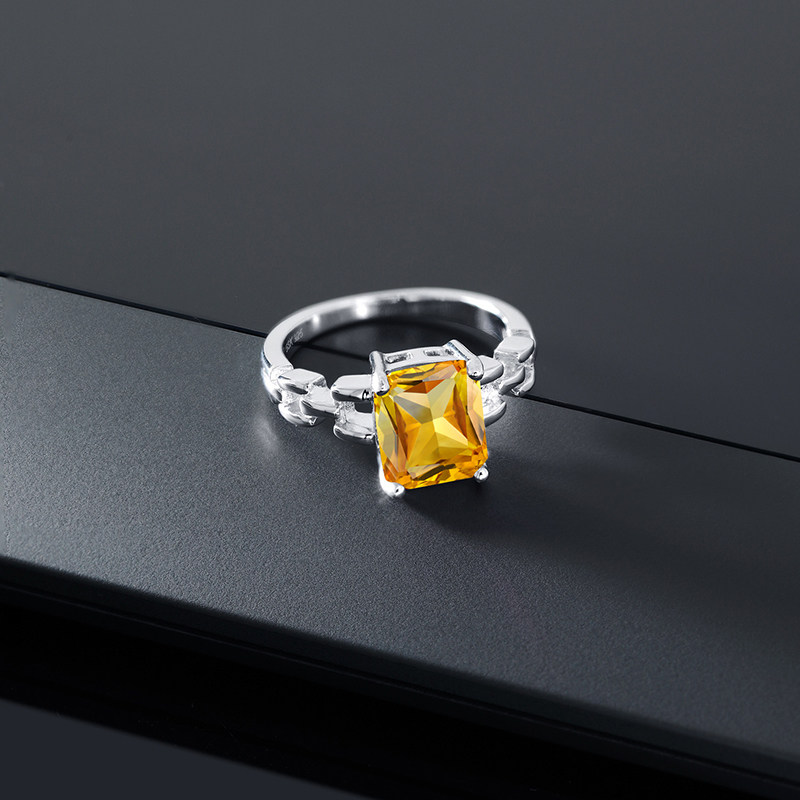 gsk女时尚个性2.7克拉黄水晶女戒 gemstoneking海外戒指/指环