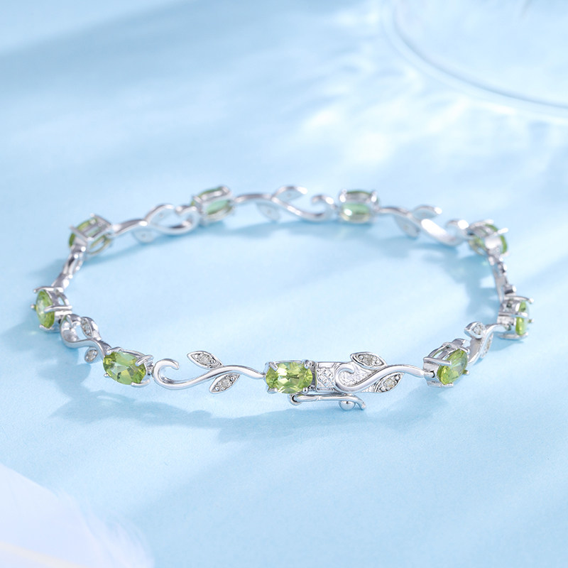 gsk4 . 63克拉橄榄石925银手链 gemstoneking海外手链