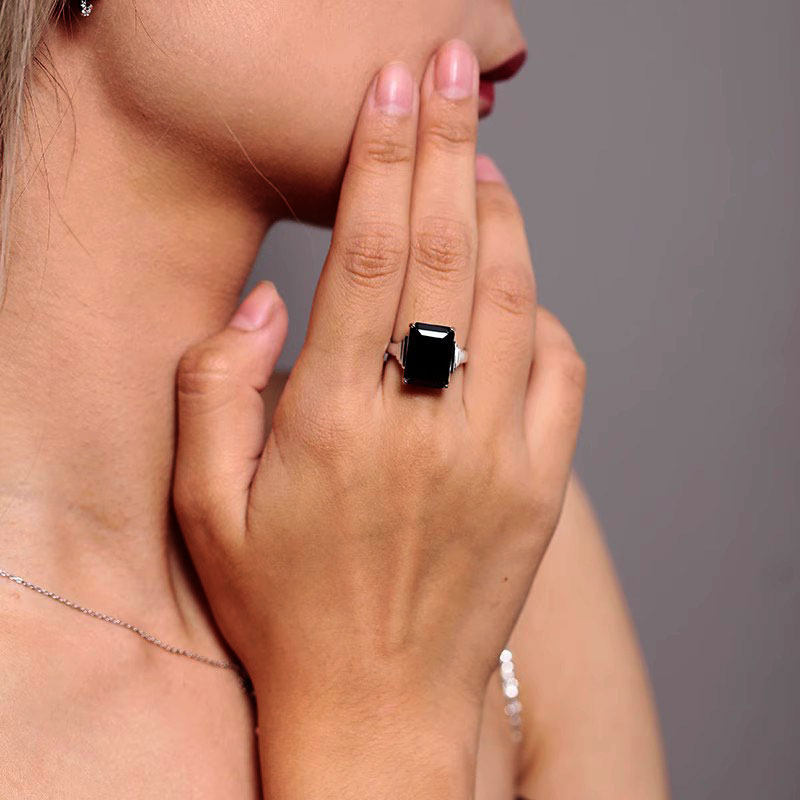 gem stone king5克拉方形时尚女戒 gemstoneking海外戒指/指环