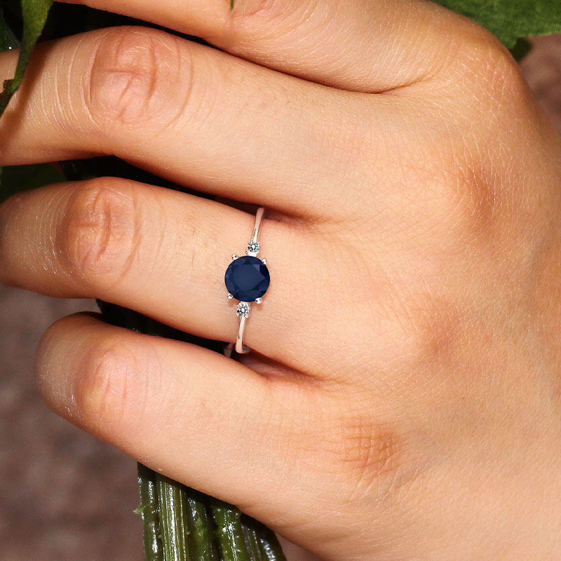 gsk蓝宝石10k金镶1.03克拉女戒 gemstoneking海外手饰