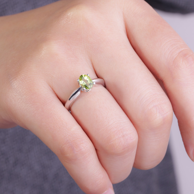 gsk 1.33克拉天然绿橄榄石情侣戒指 gemstoneking海外戒指/指环