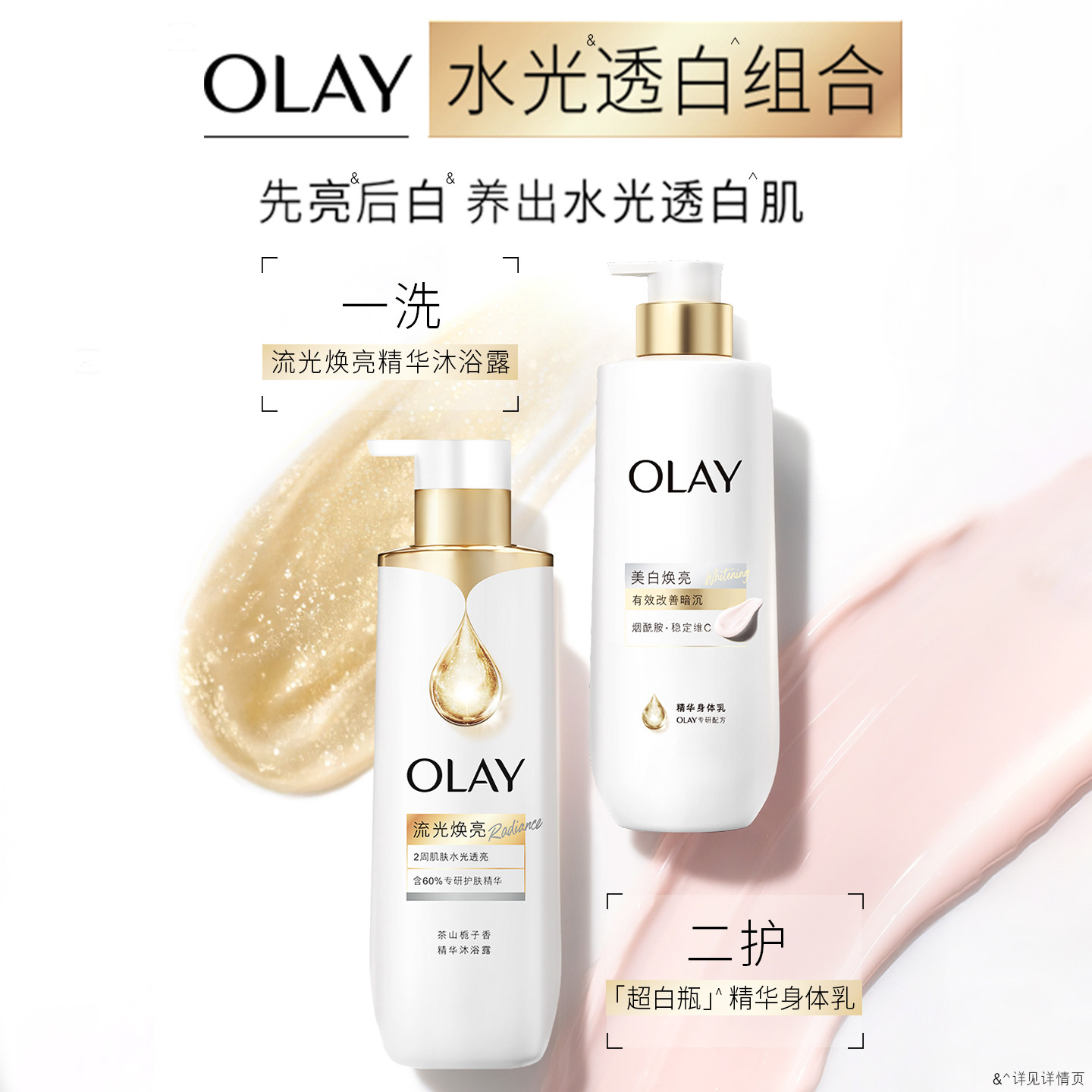 OLAY流金精华沐浴露男女士添加烟酰胺茶山栀子香氛 精加实拍商品图