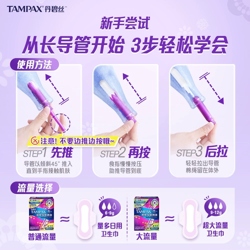 Катетерные тампоны Danbis Tampax для начинающих, простые в использовании, комбинированная упаковка, 32 оригинальные антигигиенические салфетки