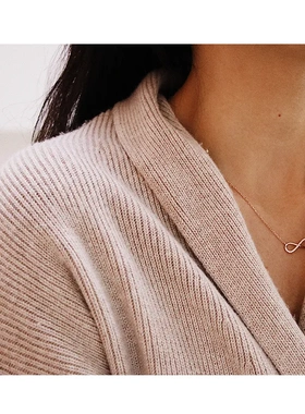 无限8字S925纯银项链 经典款简约气质百搭精致镶嵌锆石锁骨项链