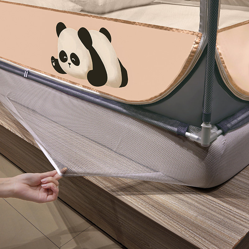 床笠款儿童防摔蚊帐1.35x1.9m全底1.5x1.9m双人床2x2米蒙古包纹账,淘宝优惠券,粉丝福利购,淘宝优惠卷