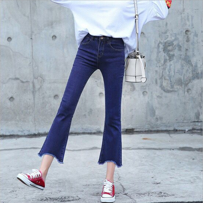 2020春秋新款黑色高腰宽松牛仔裤 冰雪丹尼牛仔裤