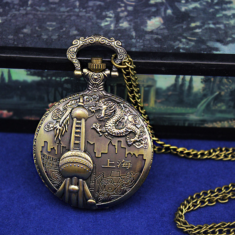 怀表男学生考试用复古翻盖机械儿童 木川怀表