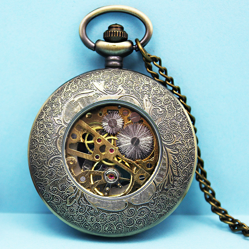 经典复古老人男士石英表动力挂链表 木川怀表