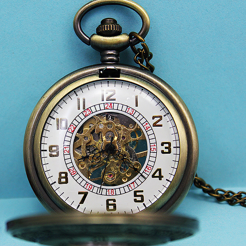 经典复古老人男士石英表动力挂链表 木川怀表