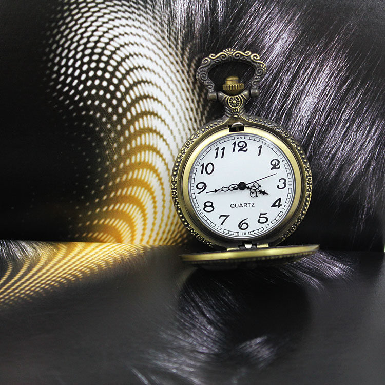 怀表男学生考试用复古翻盖机械儿童 木川怀表