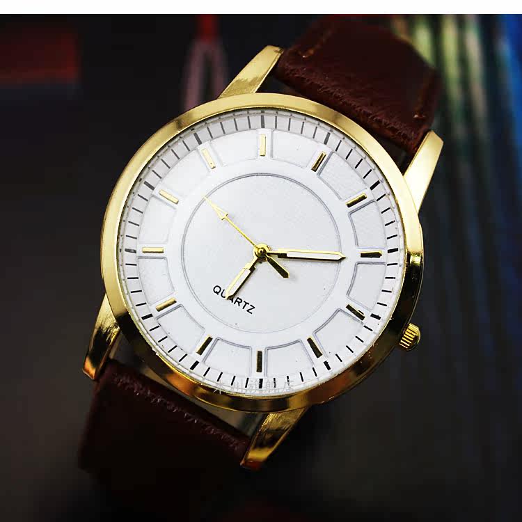 学生皮带中性复古石英表 木川国产腕表