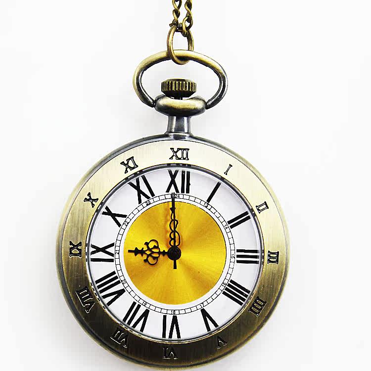 怀表男学生考试用复古翻盖机械儿童 木川怀表