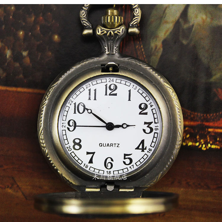 怀表男学生考试用复古翻盖机械儿童 木川怀表