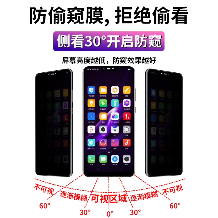 适用oppoa3钢化膜防窥膜oppoa5防窥防偷窥a1全屏蓝光A5磨砂防偷窃A3防偷看opopa5刚化oppa3s手机oopoppoa防摔-图0