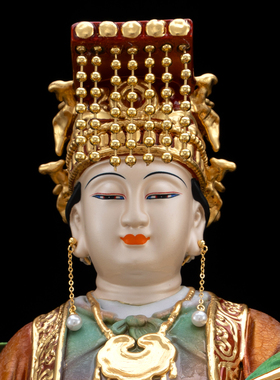 纯铜彩绘妈祖神像天上圣母娘娘像