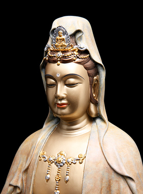 禅意风观音菩萨寺庙金童玉女佛像
