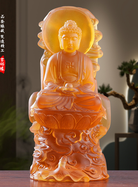 吉祥缘琉璃文殊普贤菩萨佛像摆件