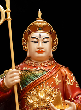 台湾纯铜五显华光大帝神像摆件