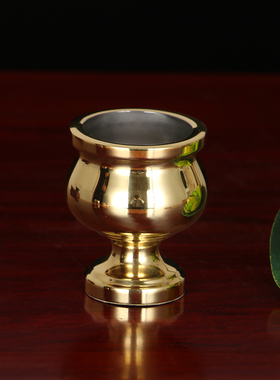 拜财神爷酒杯纯铜土地公供水杯