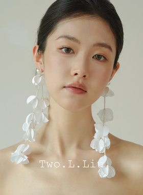 白色耳环女高级气质新娘婚纱耳饰