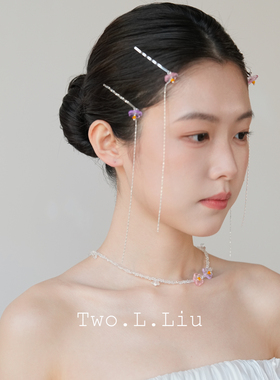 樱花物语粉紫花朵锁骨链女款