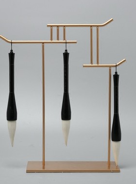 新中式禅意毛笔架书房茶室摆件