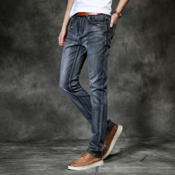 Four Seasons MUZHILee Jeans Men's Donnie Yen ແບບດຽວກັນ Micro Elastic Straight Loose Retro ທຸລະກິດຊັ້ນສູງ