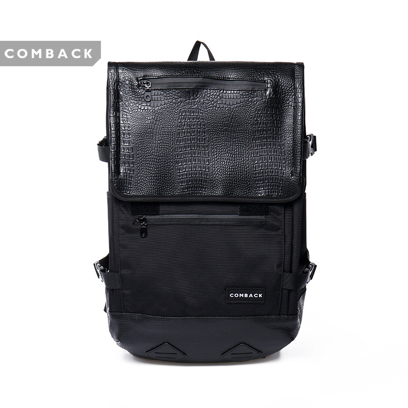 comback纯黑低调女型格双肩背包 comback双肩背包