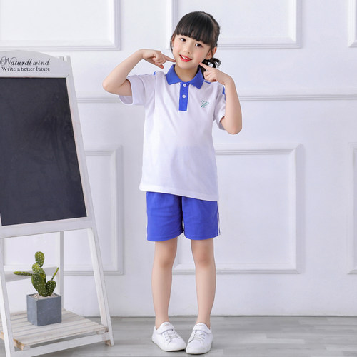 深圳市小学生校服男女统一夏装运动服套装短袖上衣短裤速干特级版 - 图1
