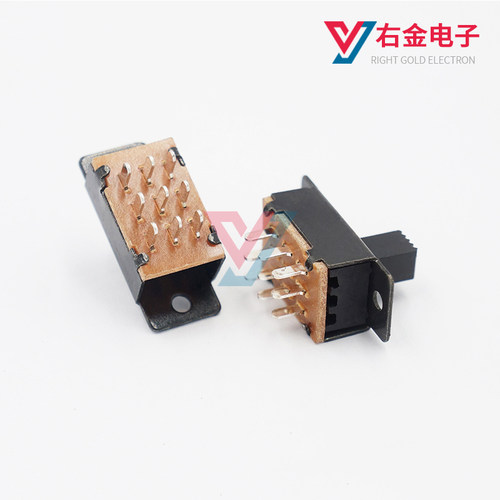SS-32H01两档滑动开关2档9脚三排拨动开关SS-32H03 3排立式带耳朵 - 图1
