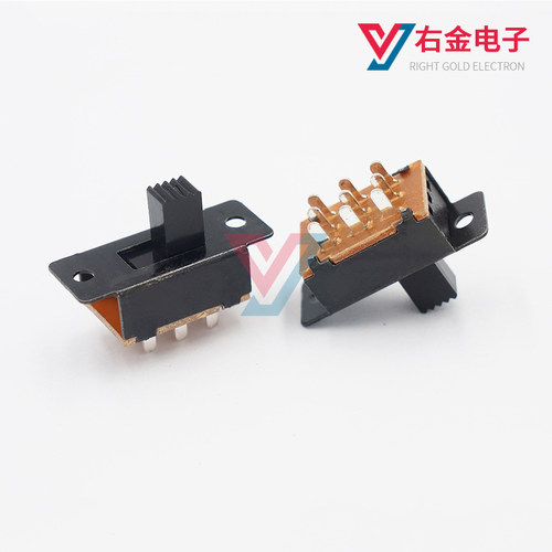 SS-32H01两档滑动开关2档9脚三排拨动开关SS-32H03 3排立式带耳朵 - 图0