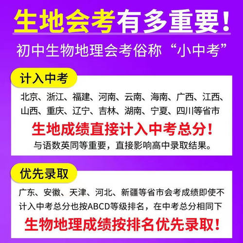 2024年初中地理生物中考会考必刷题初三初二生地会考真题卷总复习资料人教版八年级九下册真题分类知识点模拟卷子地生上册试卷-图2