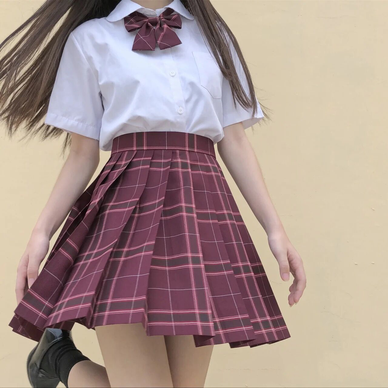 原创正版JK制服温柔一刀JK格裙沙华百褶裙春夏学生学院风套装班服-图1