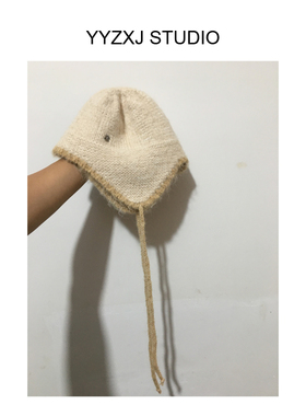 包头帽保暖针织毛线撞色百搭
