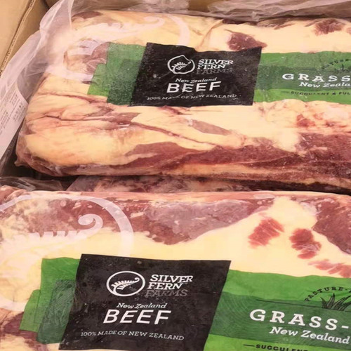 8斤装新西兰冷冻双层肥牛进口原切雪花牛肉片 后胸肉火锅烧烤食材 - 图0