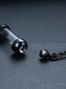 透明纪念宠物亲人骨灰吊坠项链 圆形放毛发骨灰盒子坛子跨境新品