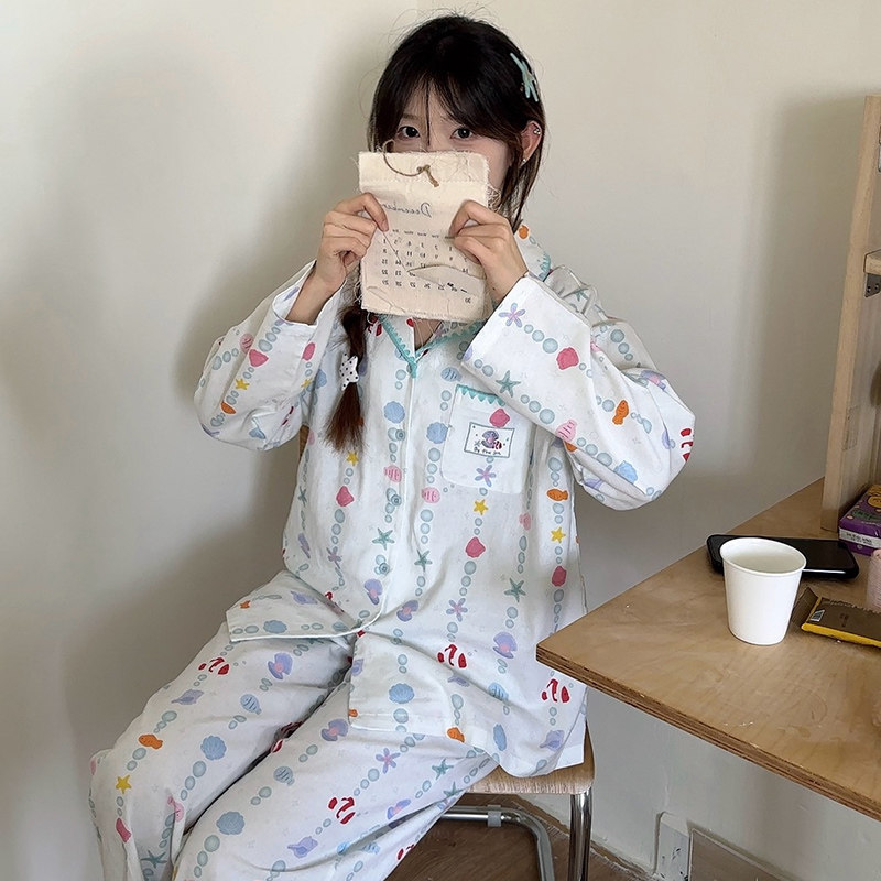 侘町2026年家居服新款纯棉磨毛睡衣套装女休闲可外穿泡泡小鱼春秋,淘宝优惠券,粉丝福利购,淘宝优惠卷