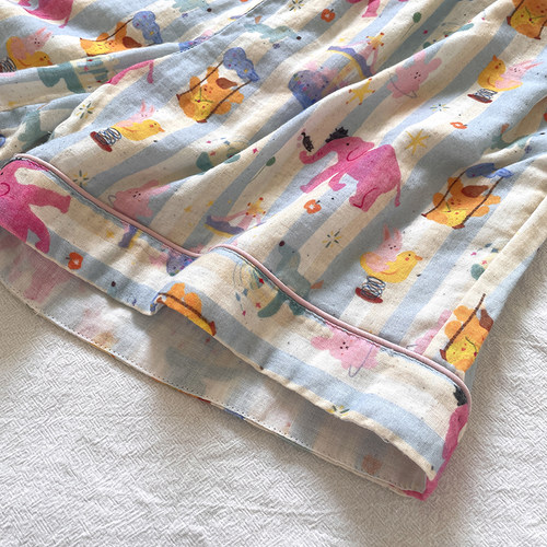 侘町2025新款游乐园大象短袖睡衣女款夏季薄款纯棉网红家居服套装 - 图3