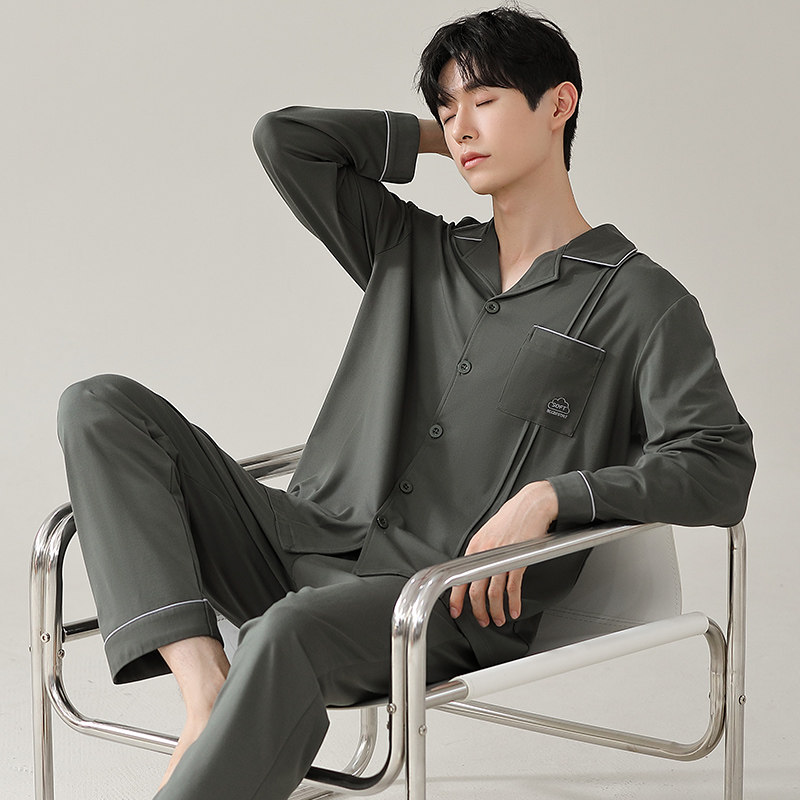 侘町2025新款春季款纯棉长袖长裤睡衣套装男款舒适休闲家居服套装,淘宝优惠券,粉丝福利购,淘宝优惠卷