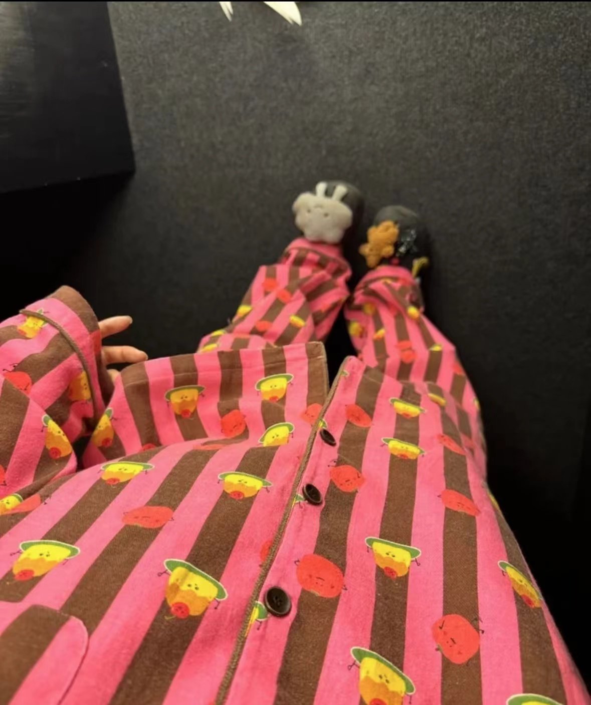 侘町条纹撞色少女卡通睡衣纯棉休闲可外穿家居服套装可爱休闲,淘宝优惠券,粉丝福利购,淘宝优惠卷