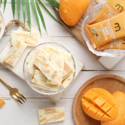 麦德龙麦臻选芒芒腰果奶糕400g袋装零食芒果味坚果奶糖独立装 - 图0