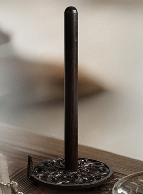 跨境欧式座式铸铁圆管纸巾架家居厨房卷纸架擦手纸架客厅餐厅装饰