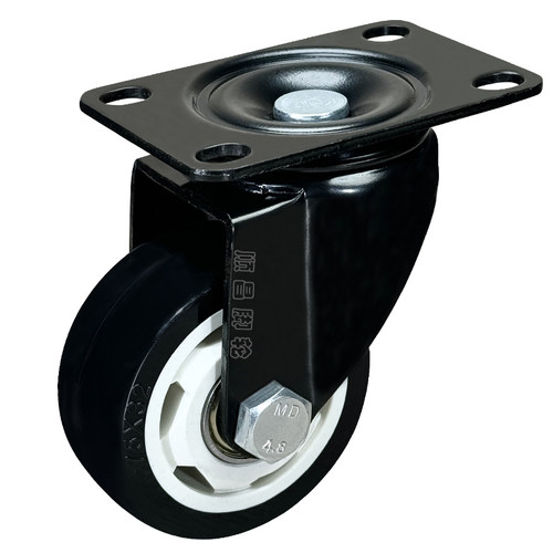 脚轮1.5寸2寸3寸金钻带刹车轮子PVC轱辘万向轮M8M10M12螺丝杆牙 - 图3