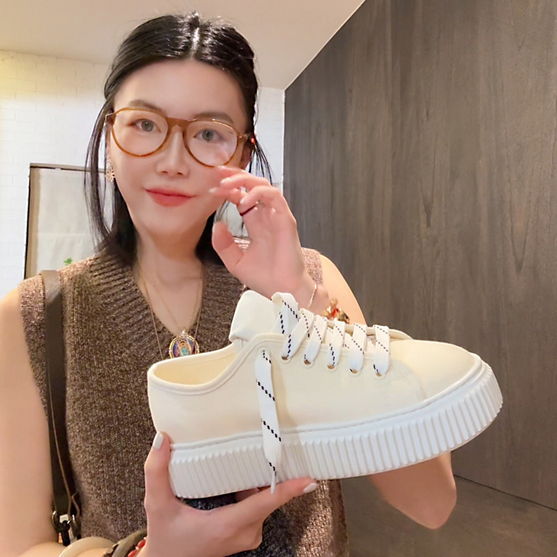 LUNA“邻家”缪系百搭复古帆布包头厚底增高饼干鞋,淘宝优惠券,粉丝福利购,淘宝优惠卷