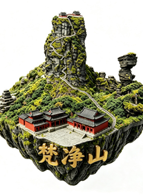 【梵净山冰箱贴】贵州天空之城红云金顶旅游打卡立体金属文创纪念