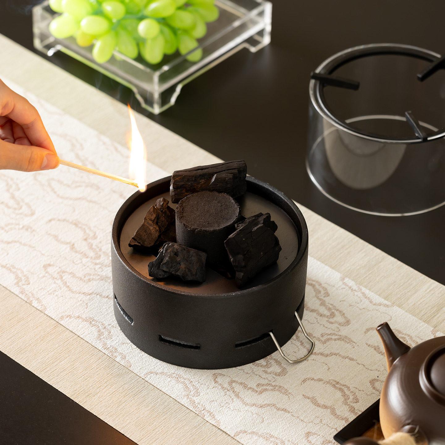 月隐观火碳炉煮茶炉炭火加热透明观火煮茶器家用烧水壶茶具套装,淘宝优惠券,粉丝福利购,淘宝优惠卷