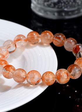 久雅水晶  天然彩色胶花圆珠手链 多色锦鲤胶花散珠手串 厂家直销