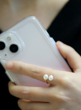 天然淡水珍珠戒指女士活口食指戒轻奢小众高级感手饰饰品指环批发