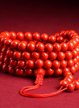 久雅水晶 原矿朱砂高含量紫砂108颗手链 红砂男女款佛珠手串 批发