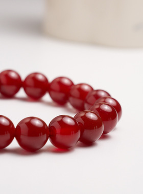 天然红玛瑙手链和田玉路路通平安好运本命年高级感马年女闺蜜手串